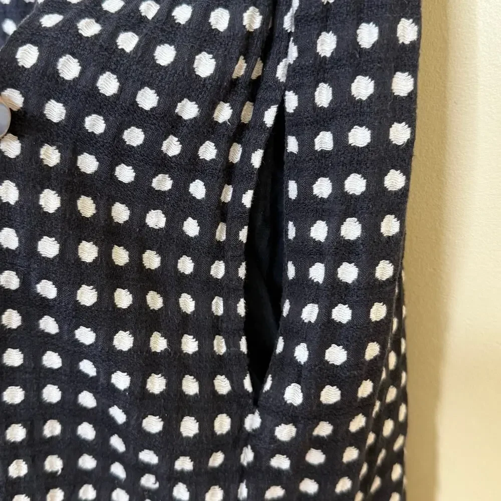 Ace & Jig Mini Dress Women’s Medium Black White Polka Dot Linen Cotton Boho Chic